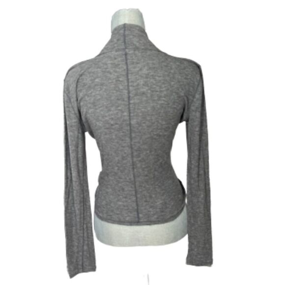 Rag & Bone Grey Lightweight Ribbed Mock Turtleneck Top Size S - Picture 4 of 6